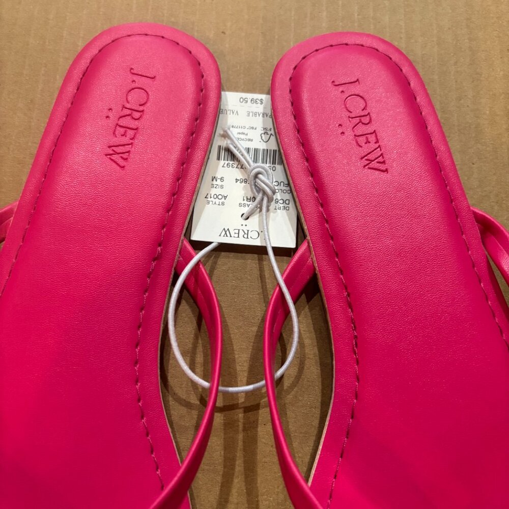 J. Crew SZ: 9M Fuscia Pink Easy Summer Flip Flops - Picture 9 of 13
